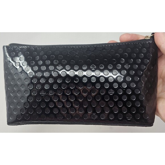 Kate Spade New York Amy Beale Street Black PVC Cosmetic Case 9"x4" - Picture 4 of 11